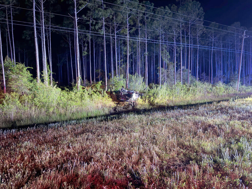 The SUV carrying the students as seen after the crash. Image via Florida Highway Patrol