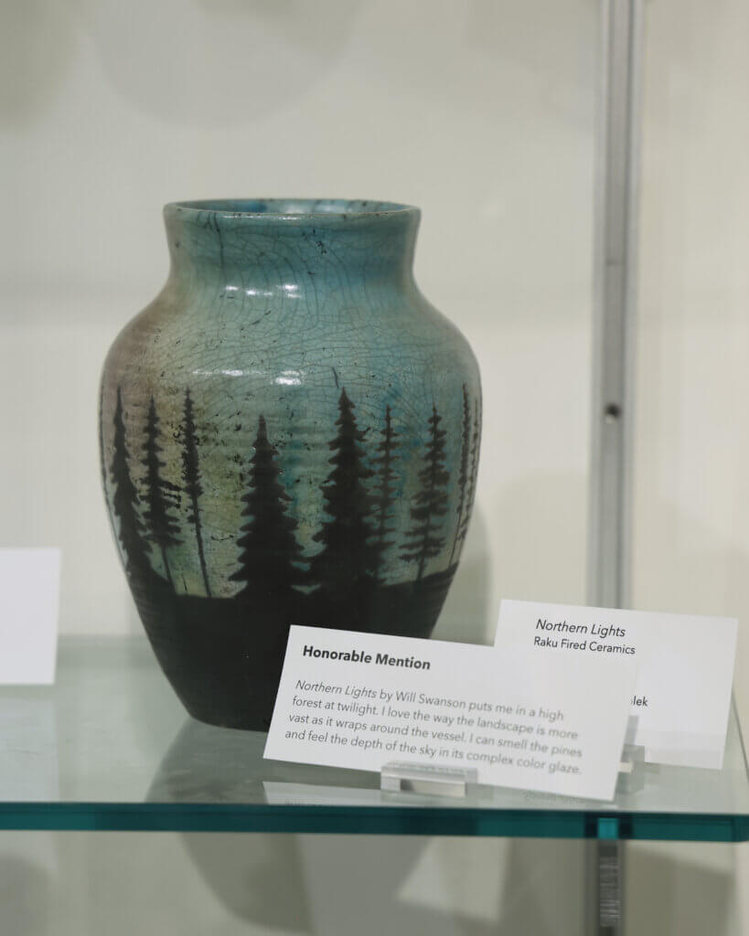 “Northern Lights” (raku-fired ceramics) by Will Swanson received an honorable mention. Photo by Gregory Ciccarelli