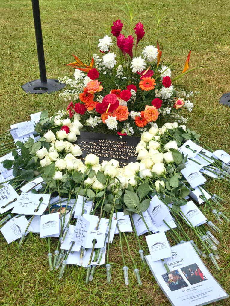 Flowers from the In Memory ceremony in Washington, D.C. last month. Courtesy photo