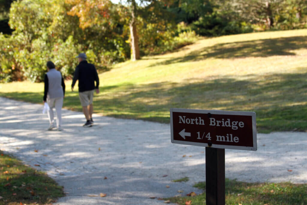 Brad and Barb Kirkpatrick visited Minute Man National Historical Park hours after government funding lapsed Wednesday morning. Photo: Dakota Antelman/The Acton Bridge

