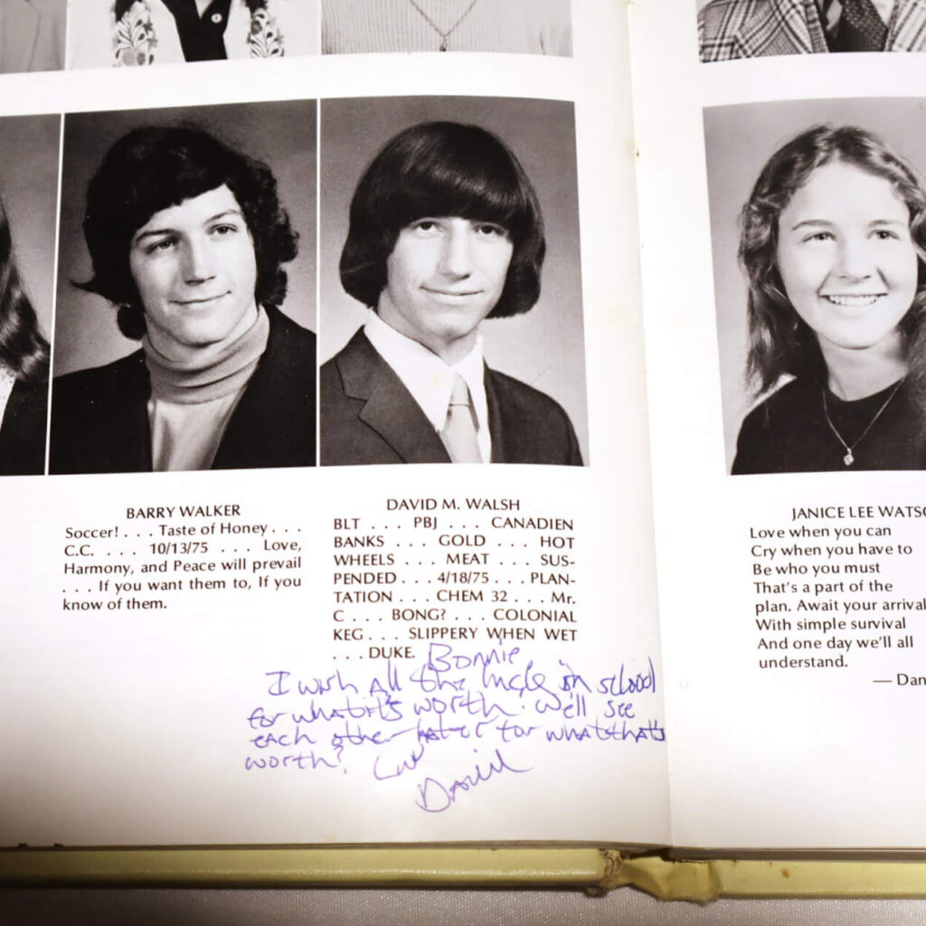David Walsh’s yearbook photo.