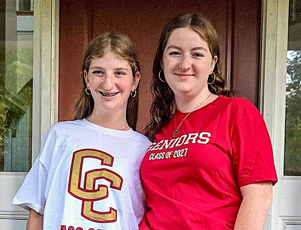 Naomi Mills, 14, left, is a Acton-Carlisle High School freshman; sister Meredith Mills, 17, is a CCHS senior. 