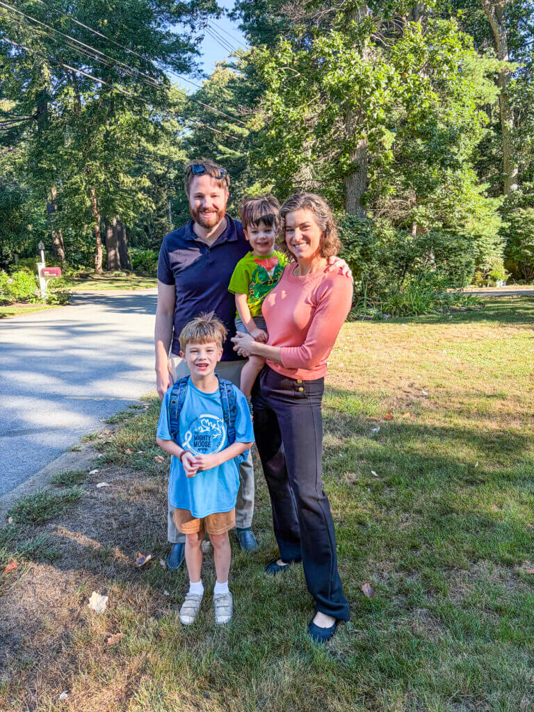 Wesley Kowaloff, 6, is starting first grade at Willard Elementary School and his brother Nathaniel is moving up to preschool at Acton Children’s Center.