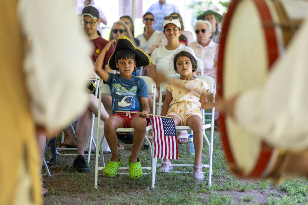 Concordians Axel and Scarlett Sreetharan, ages 6 and 4, showed their stripes on the eve of the Fourth.
