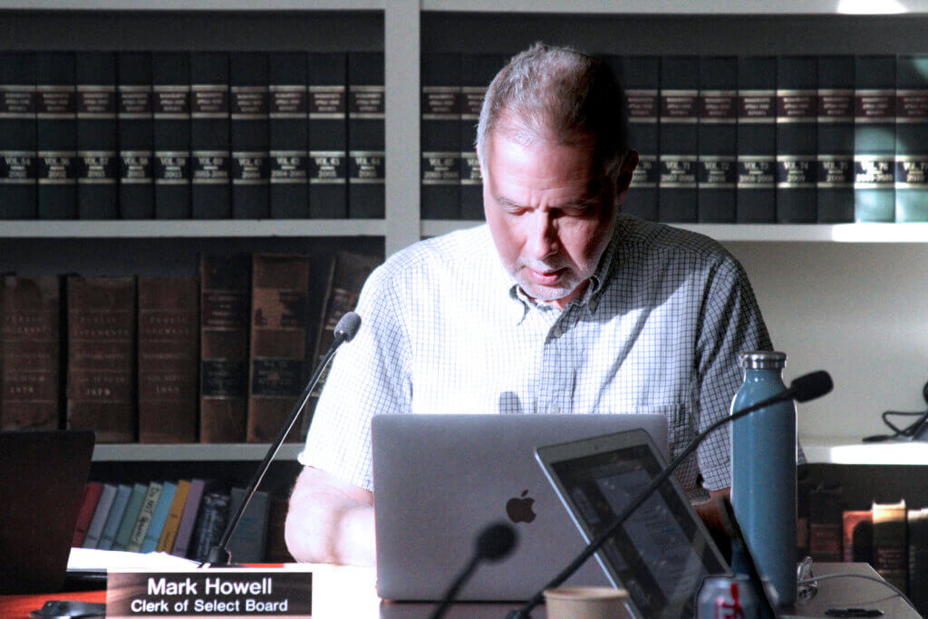 Select Board clerk Mark Howell was one of several members urging quick action on payment in lieu of taxes outreach last month after a months-long lag. Photo: Dakota Antelman/The Acton Bridge