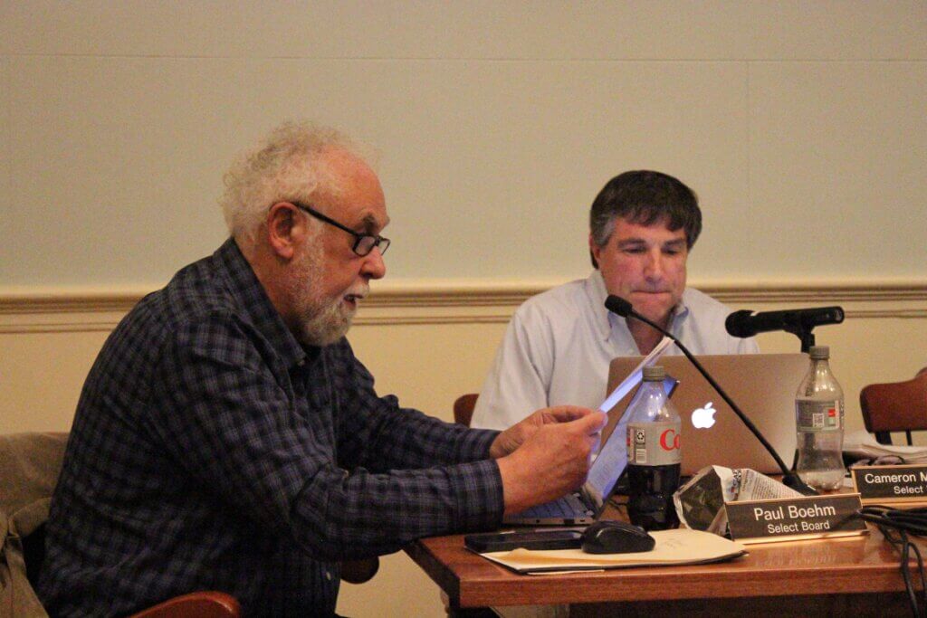 Select Board members Paul Boehm, left, and Cameron McKennitt. Photo: Dakota Antelman/The Acton Bridge