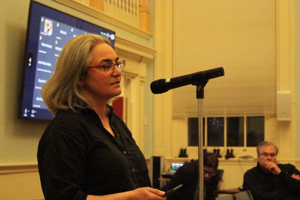 Ece Turnator was among those urging the Select Board to back off its IHRA embrace. Photo: Dakota Antelman/The Acton Bridge