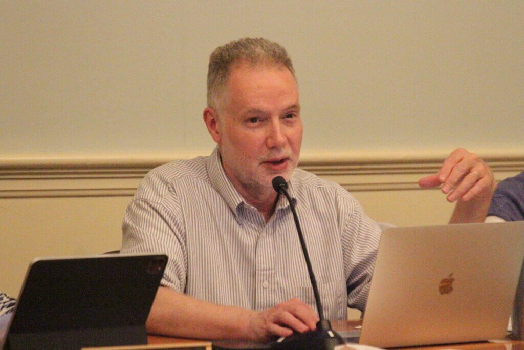 Select Board Chair Mark Howell highlighted upcoming efforts at education after the group opted against amending its January proclamation against antisemitism. Photo: Dakota Antelman/The Acton Bridge