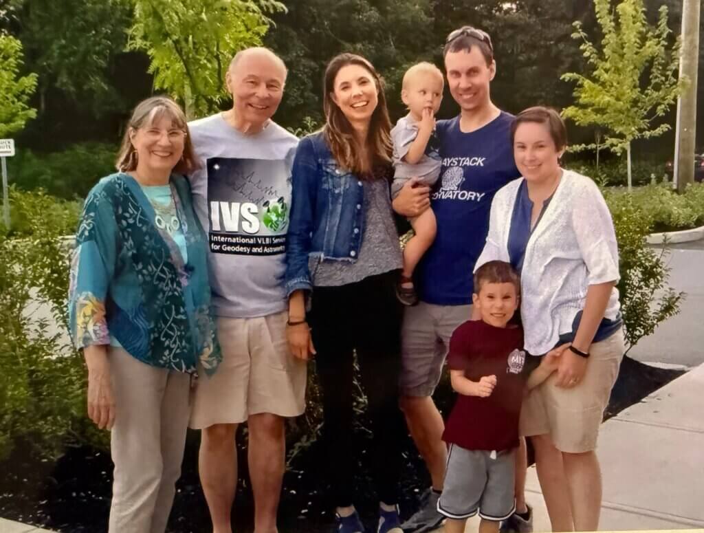 The Whitneys on Alan’s 74th birthday. From left to right: Lois Anne, Alan, Sarah, Harrison, Eric, Daniel, and Heather. Courtesy photo