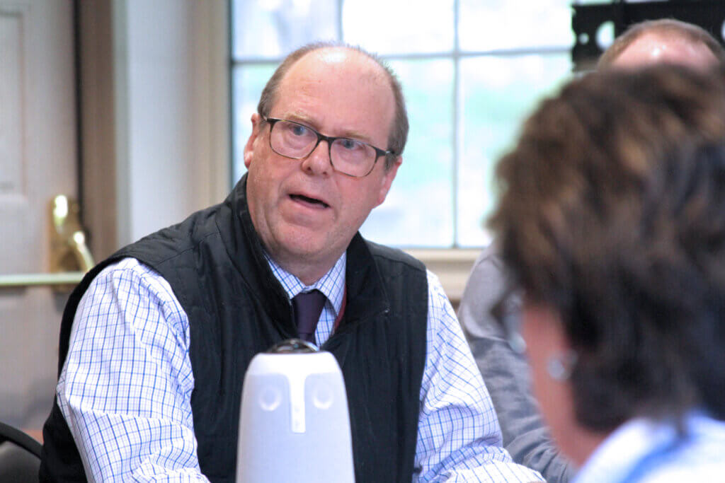 Assistant Superintendent of Finance and Operations Robert Conry speaks during a May 14 commission meeting. Photo: Dakota Antelman/The Acton Bridge
