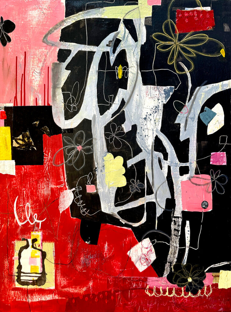 Where Silence Blooms” reflects Corcelle’s “sensitivity to color, pattern, and material.” Courtesy image