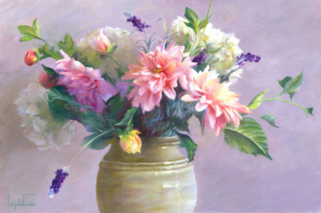 Jean Lightman’s painting titled “Dahlia Dance.” Courtesy photo