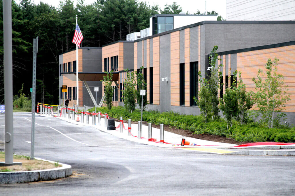 A new sidewalk stood ready to greet students returning to Acton Middle School after the original walkway was replaced this summer. Photo: Dakota Antelman/The Acton Bridge