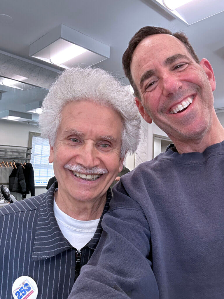 Another Raffa regular, Alan Berger, a Lincoln resident, with Nicoletta in the shop. Courtesy photo
