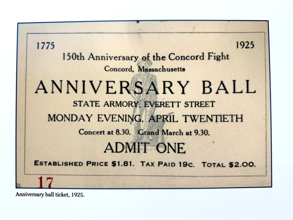 It cost $2 to attend the anniversary ball in 1925. Ticket courtesy of Special Collections, Acton Free Public Library