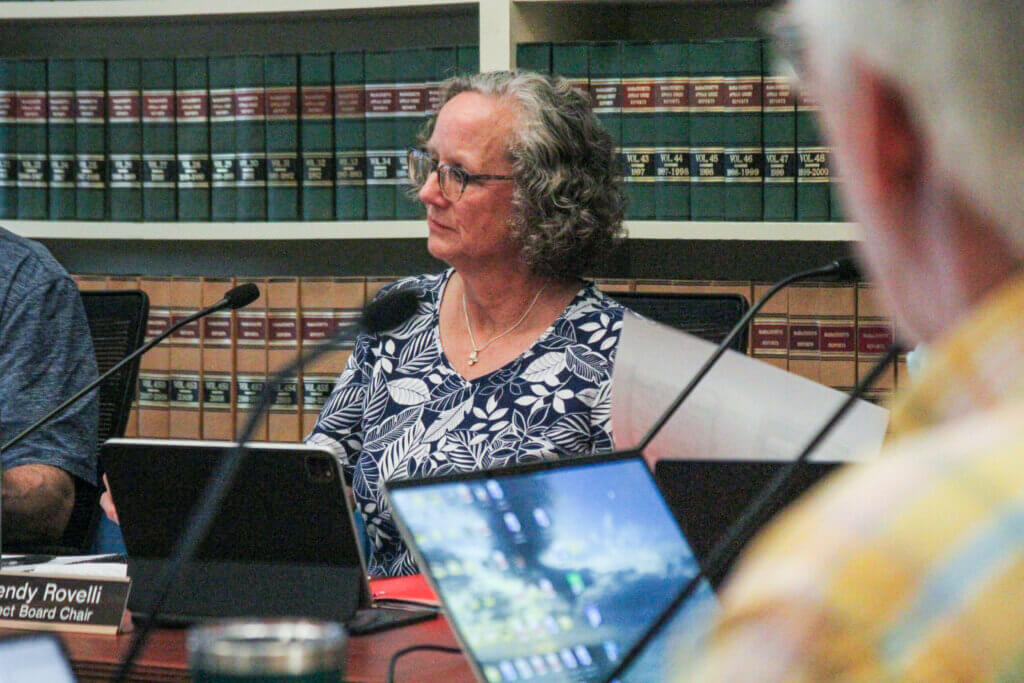 Select Board Chair Wendy Rovelli helmed a discussion of Estabrook signage last week. Photo: Dakota Antelman/The Acton Bridge