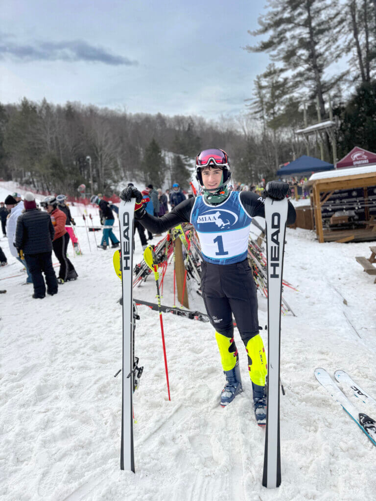 Theo Remington gets ready to race. Photo by Doug Remington