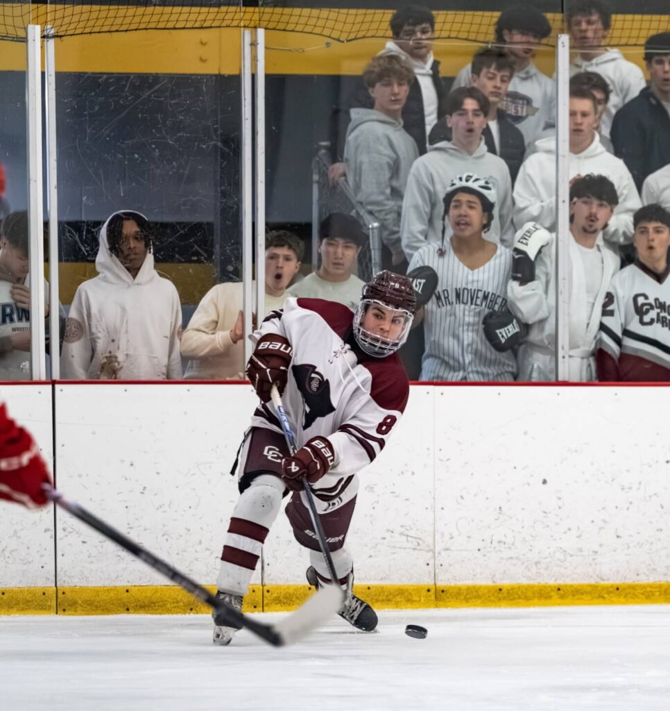 Declan Daley found the back of the Melrose net on February 25 for the game’s only goal. Photo by Aidan Moroney