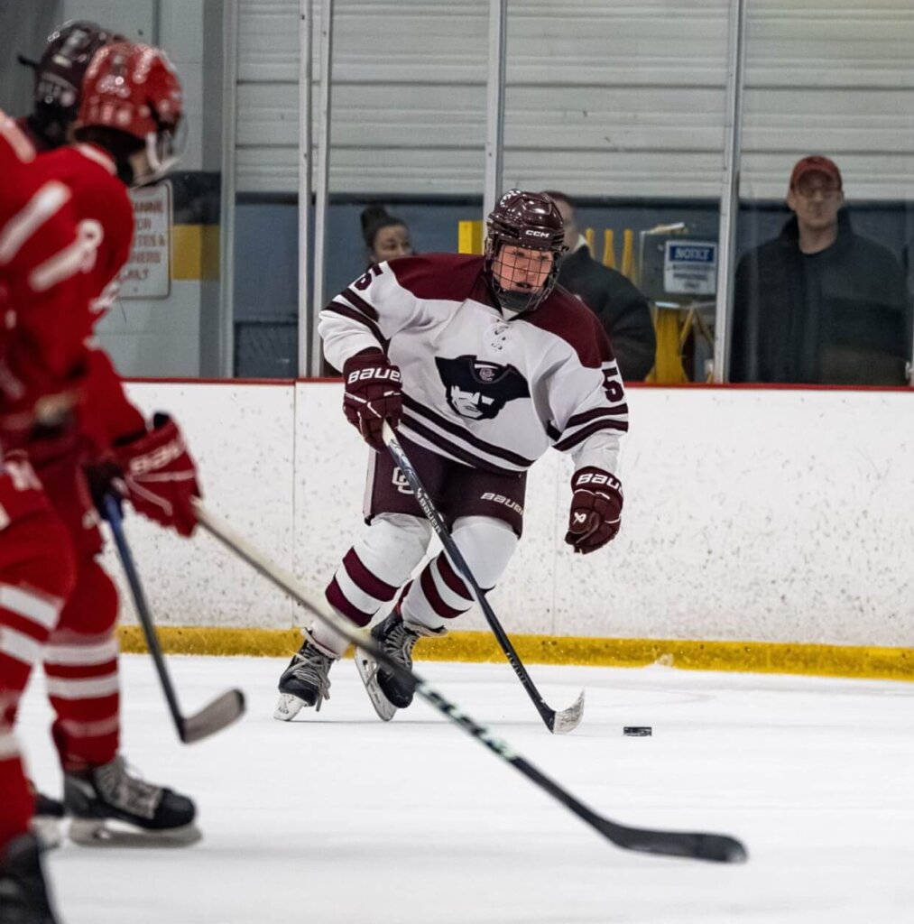 James Jenney’s strong stand against Melrose set the stage for the Patriots’ go-ahead goal. Photo by Aidan Moroney