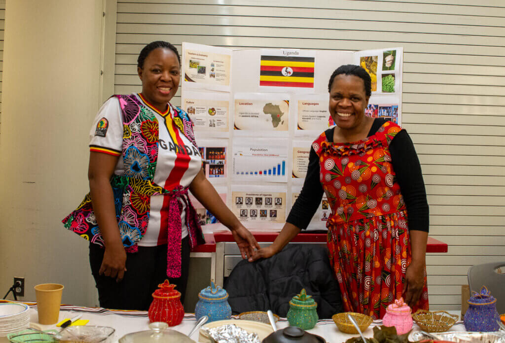 Rhonah Nakalyowa and Harriet Mabbikke brought a sampling of Ugandan culture to the festival. Photo by Maria Kielczewska