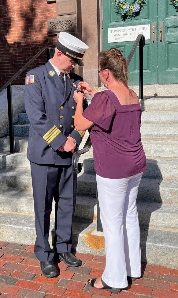 Acton Fire Chief Brian Whitney at his assistant chief promotion ceremony in 2023. Courtesy photo
