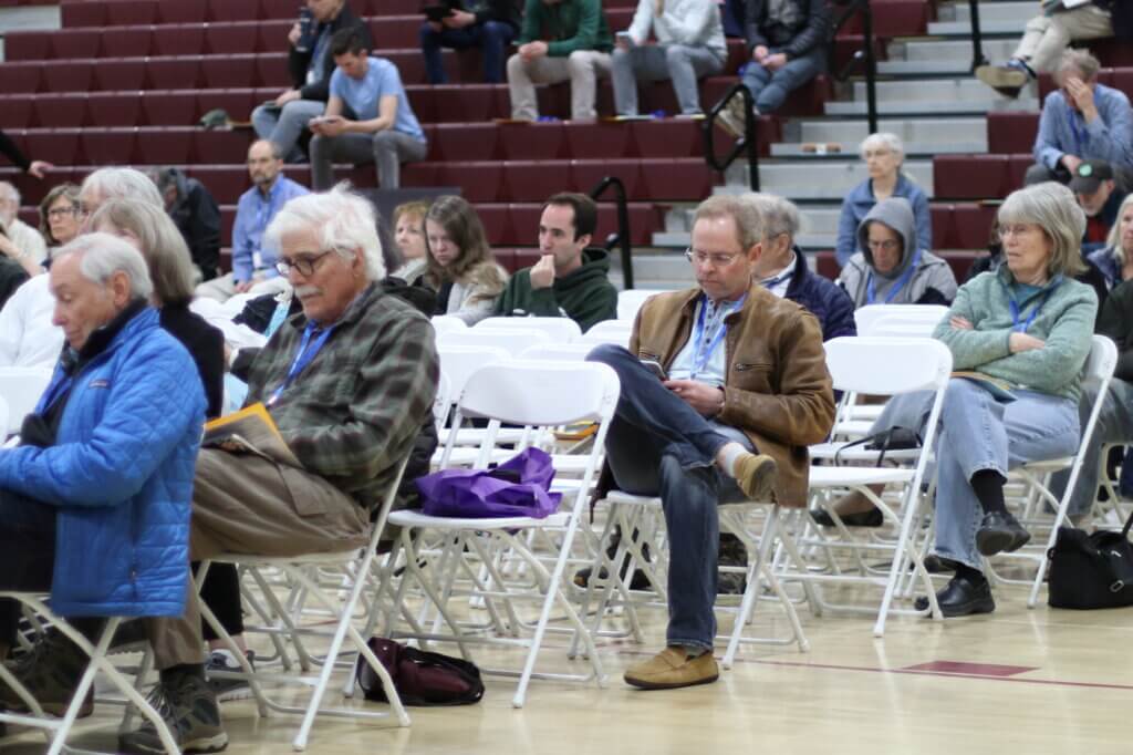 Fewer than 500 voters checked in for the first night of Town Meeting. Photo: Trace Salzbrenner/The Acton Bridge