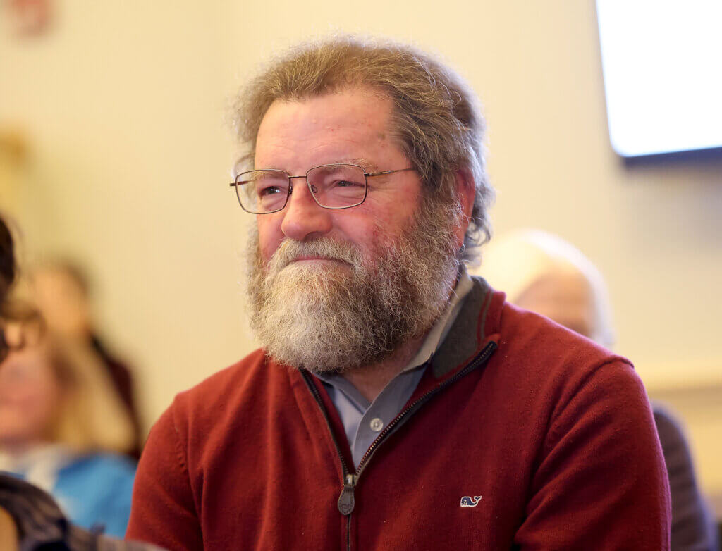 Stephan Bader listens as he is nominated for Housing Authority during the 2026 Town Caucus at the Town House on Tuesday, January 27, 2026. Ken McGagh/The Acton Bridge