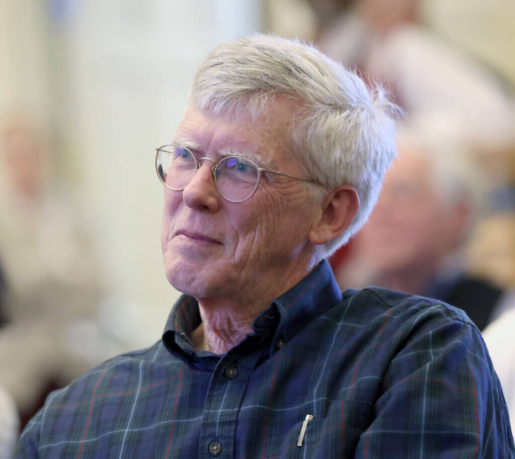Dean Banfield listens as he is nominated to run for Selecct Boad during the 2026 Town Caucus at the Town House on Tuesday, January 27, 2026. Ken McGagh/The Acton Bridge