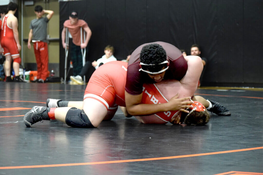 Savoy Hightower setting up the second of his three pins. Photo by Kim Amouzgar