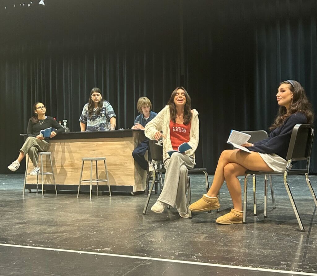 Left to right: Maya Soto (Einstein), Lucien Ratiner-Schultz (Freddy), Matthew Crowell (Gaston), Sophia Chopas (Suzanne), and Nicole O’Reilly (Germaine). Photo by Charles Mastromarino