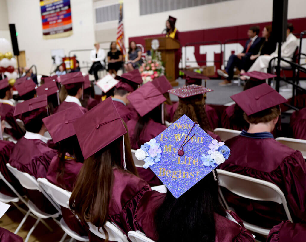 A mortarboard with a message.