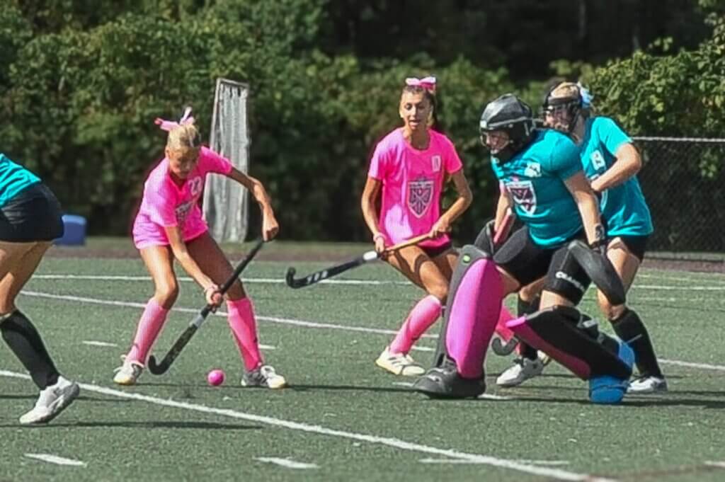 Bridget Fivek shoots the game-winning goal. Photo by David Clancy