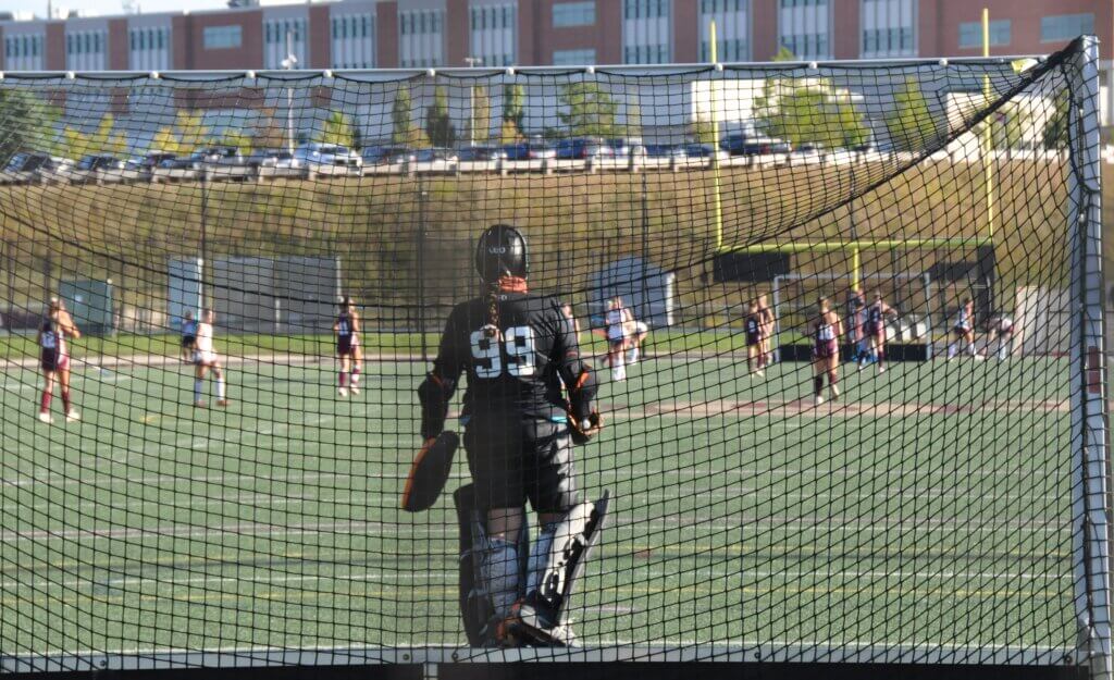 Goalie Lexie Ramirez anchors the flawless Patriots defense. Photo by Evelyn Clancy