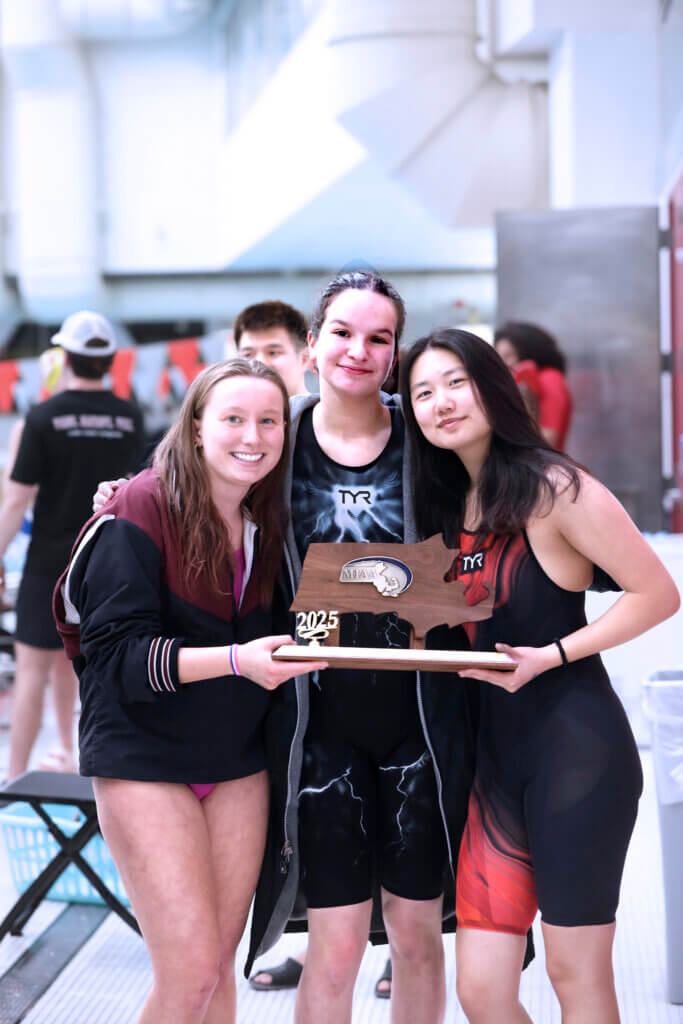 Senior captains Katie Dillion, Reese Phillips, and Cathy Weng. Photo by Kate Renyi