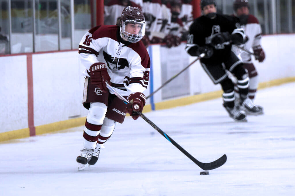 Senior Trevor Bailey breaks away for a shot on net. Photo by Leslie Bailey