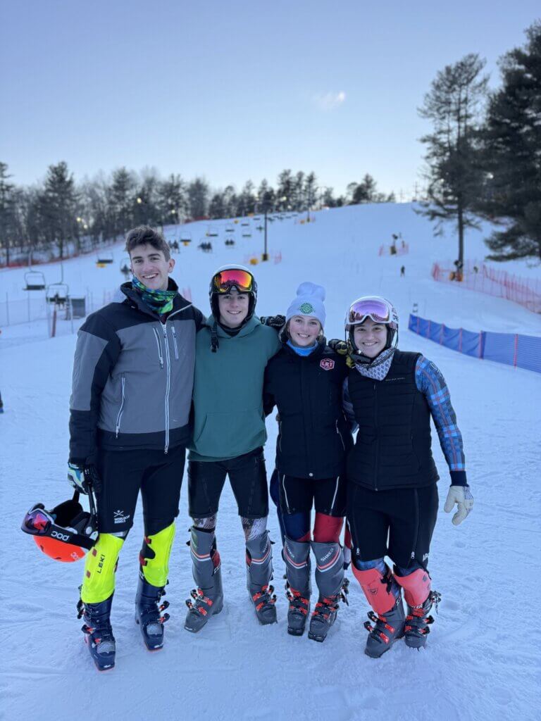 left to right, junior Theo Remington, senior Henry Flint (first and third place, respectively); sophomore Juniper Flint, and senior Delaney Remington (third and second place respectively)