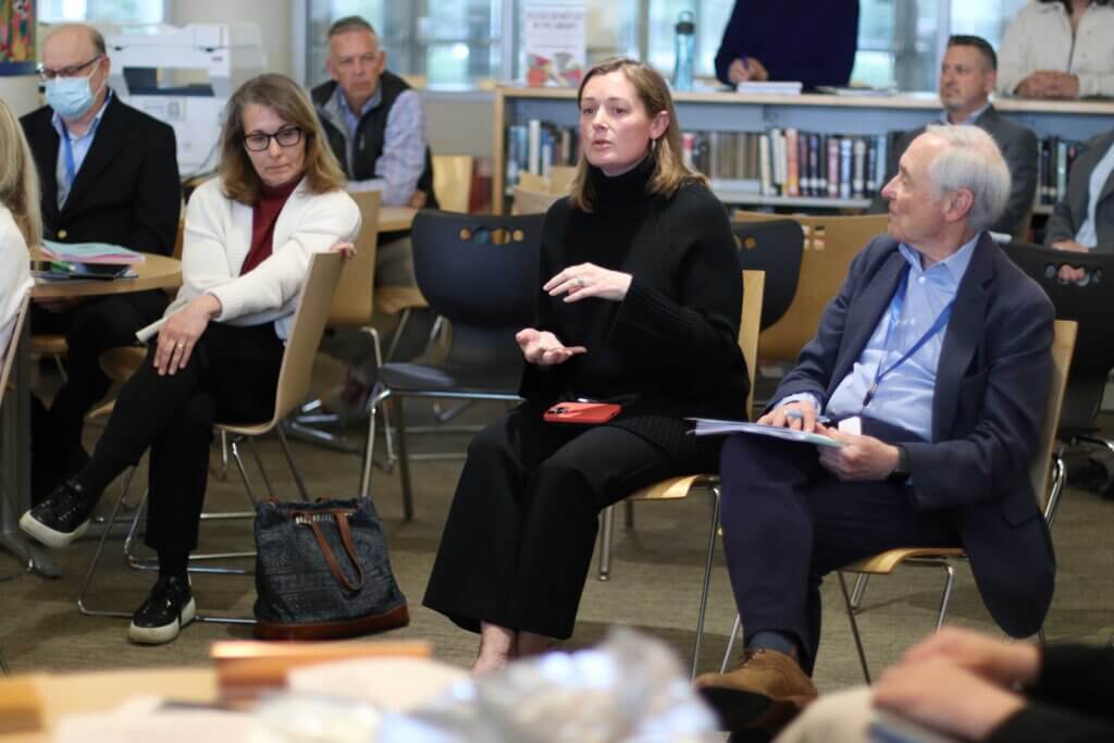 Then-Planning Board Vice Chair Abby Flanagan said “too few people” remained in the CCHS gym for a vote on new cell tower rules, but she still opposed a motion to reconsider the matter. Photo: Trace Salzbrenner/The Acton Bridge