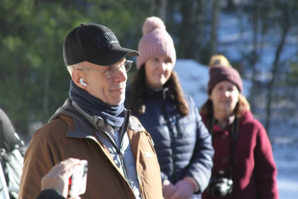 Retired Minute Man Director of Operations Eric Boroush listens during a December ribbon-cutting. Photo: Dakota Antelman/The Acton Bridge