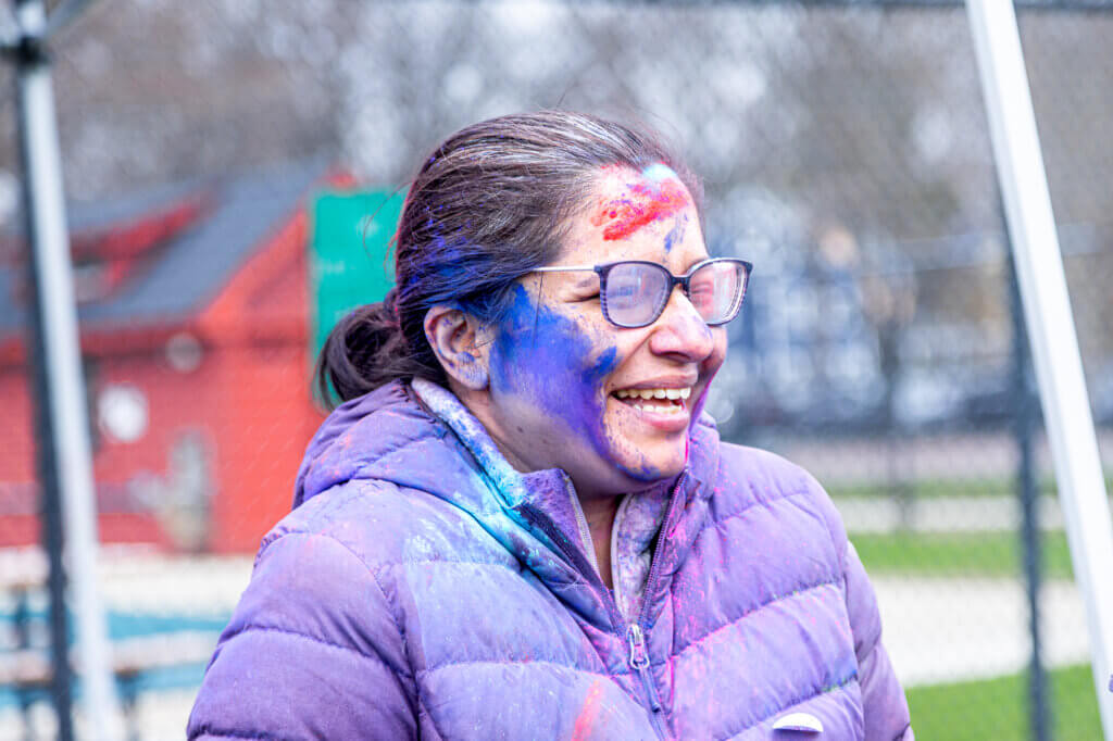 Shuchi Sharma helped begin Acton’s tradition of celebrating Holi. Photo: Stephen Beyer/The Acton Bridge