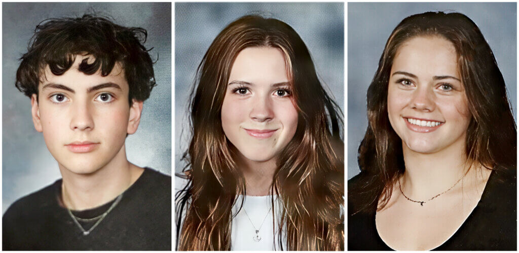 Left to right: Jimmy McIntosh, Maisey O'Donnell, and Hannah Wasserman as pictured in the 2024 CCHS yearbook, The Bridge.