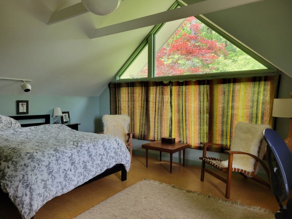 The sloping roof designs of Conantum homes gave second-floor rooms their distinctive shape. Photo: Trace Salzbrenner/The Acton Bridge
