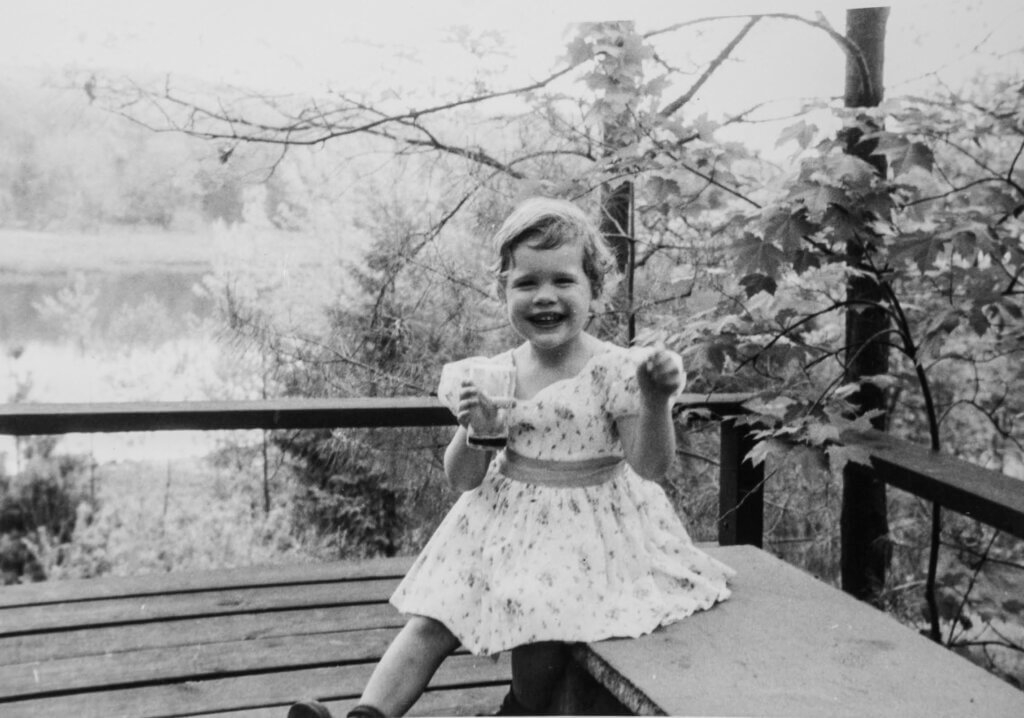 Katrina Kelner on the back deck of her childhood home. Courtesy photo