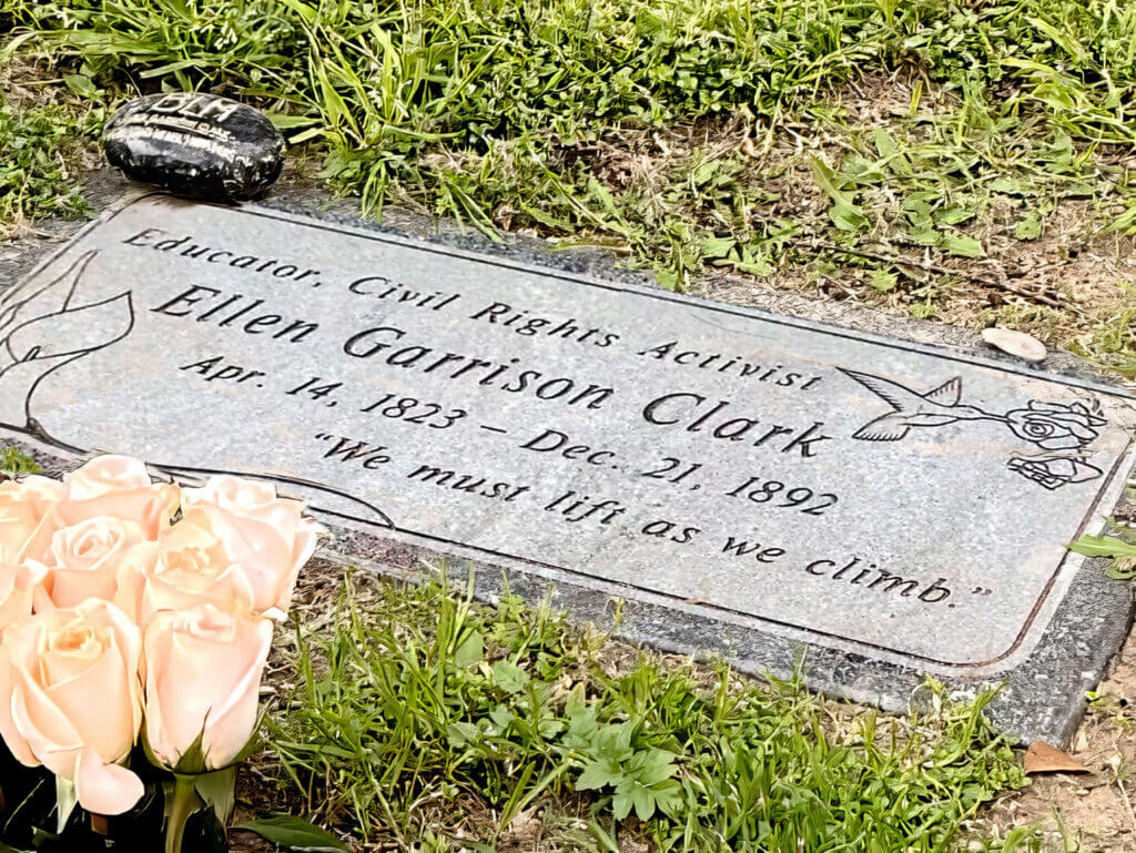 Ellen Garrison Clark’s grave at Mountain View Cemetery in Altadena, California. File photo courtesy of John Gardella