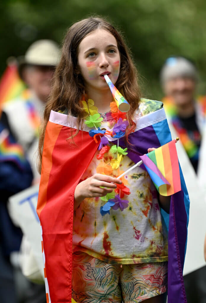 Cyra Conroy-Holdorf, 11, of Acton, keeps it rainbow bright. 
