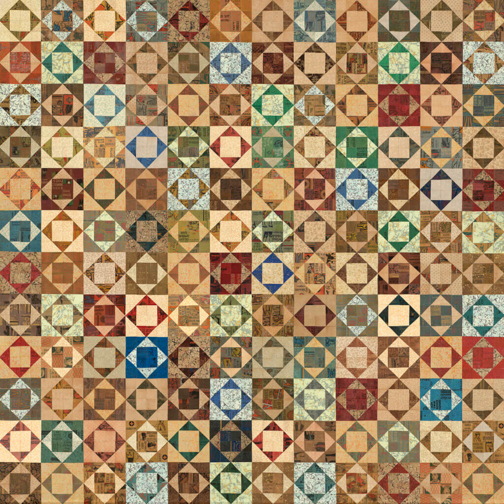 The piece titled “Patchwork Quilt” was Clifford’s first one. It was created using a traditional Kansas City patchwork quilt pattern. Courtesy photo