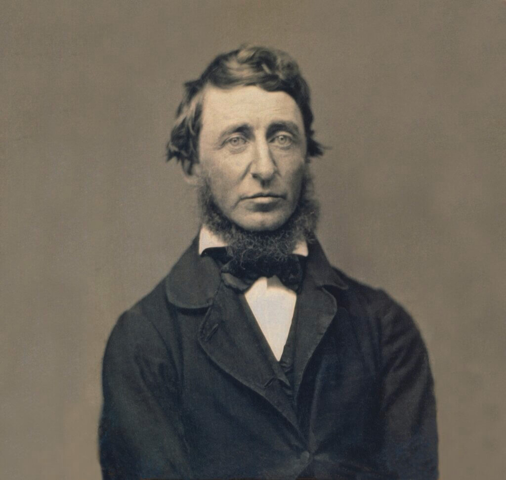 Henry David Thoreau, June 18, 1856, daguerreotype portrait by Benjamin D. Maxham, Worcester, Massachusetts Framed photograph showing right side of booklet only This is the copy HDT mailed to Calvin Green. His hair is combed neatly here.