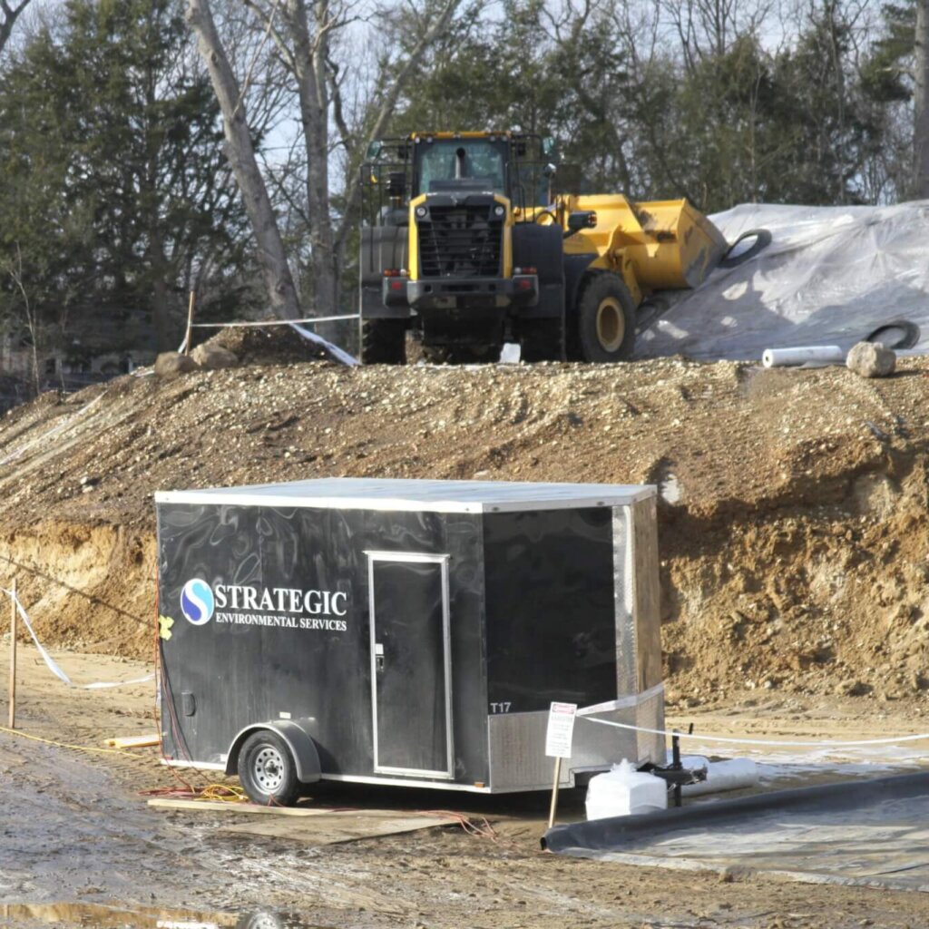 Strategic Environmental Services was one of two outside contractors helping Symes Associates Inc. deal with lead and asbestos contamination in West Acton. Photo: Dakota Antelman/The Acton Bridge