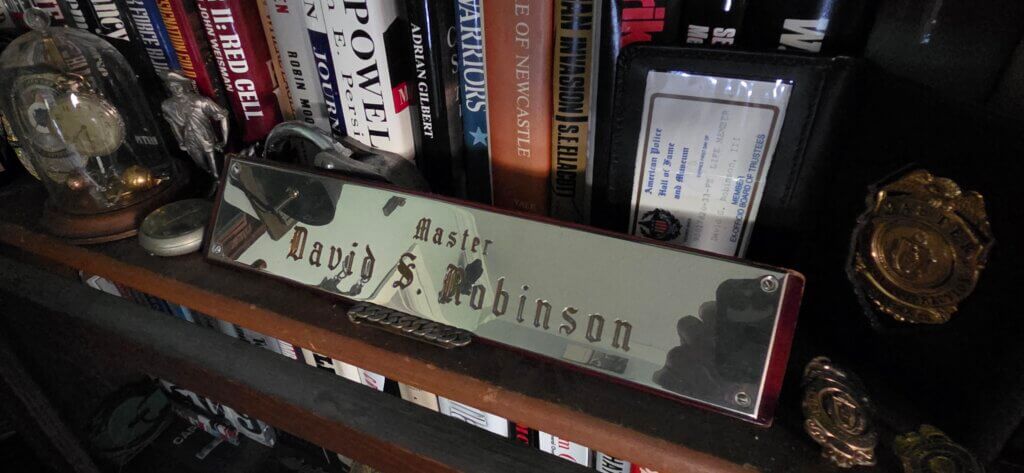 The late jail master’s nameplate. Photo courtesy of David Robinson III