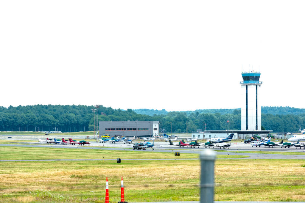 Airfields and hangars at Hanscom Airport