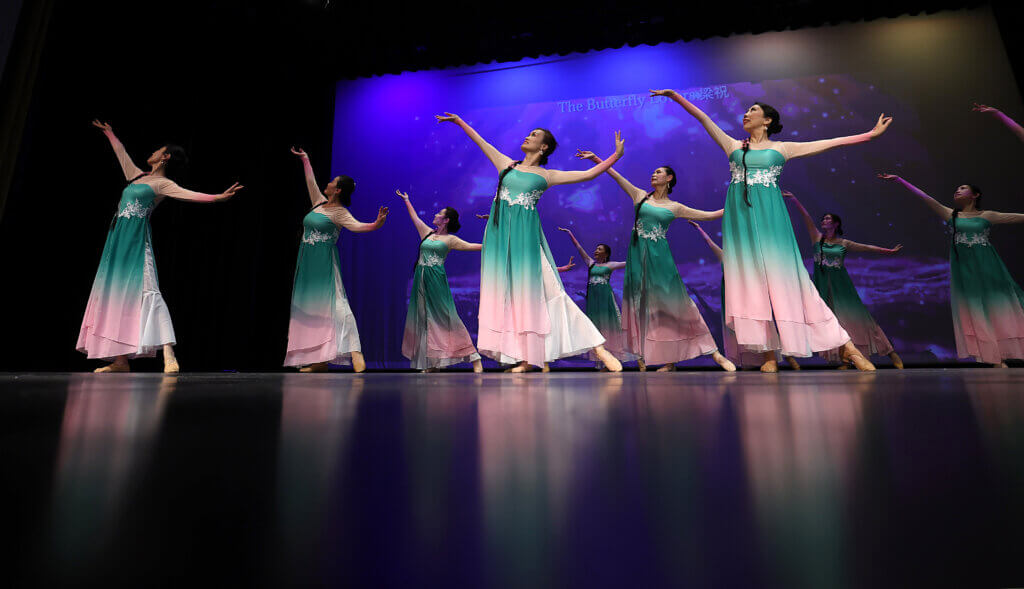 Performers from WeDanceBoston dance “The Butterfly Lovers” during the third annual Lunar New Year Celebration at Acton-Carlisle High School on Saturday, February 7, 2026. This year is the Year of the Horse. Ken McGagh/The Acton Bridge